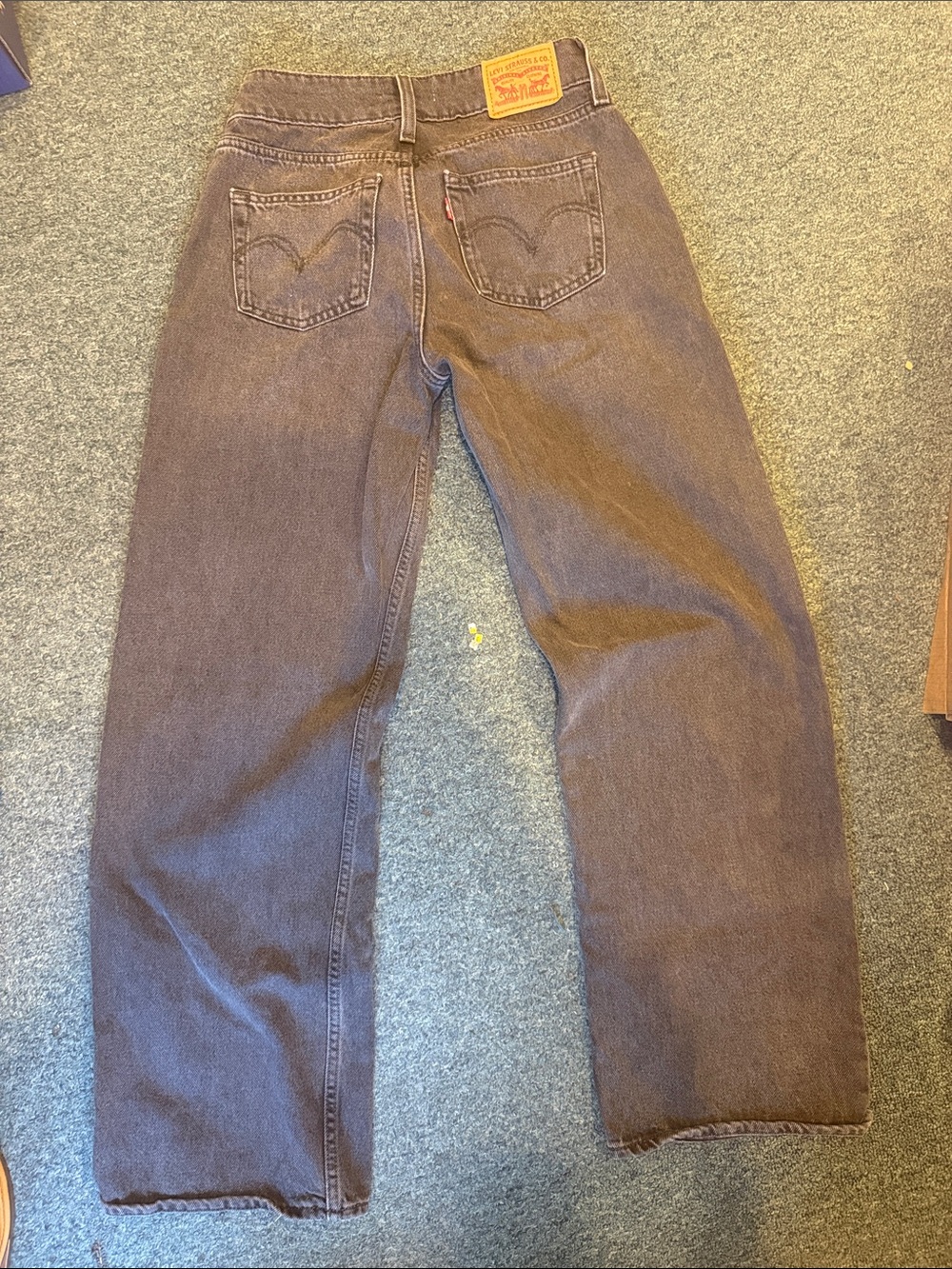 Levi's super low rise black wash relaxed Wide-Leg Jeans women’s 25x32 - Picture 4 of 8